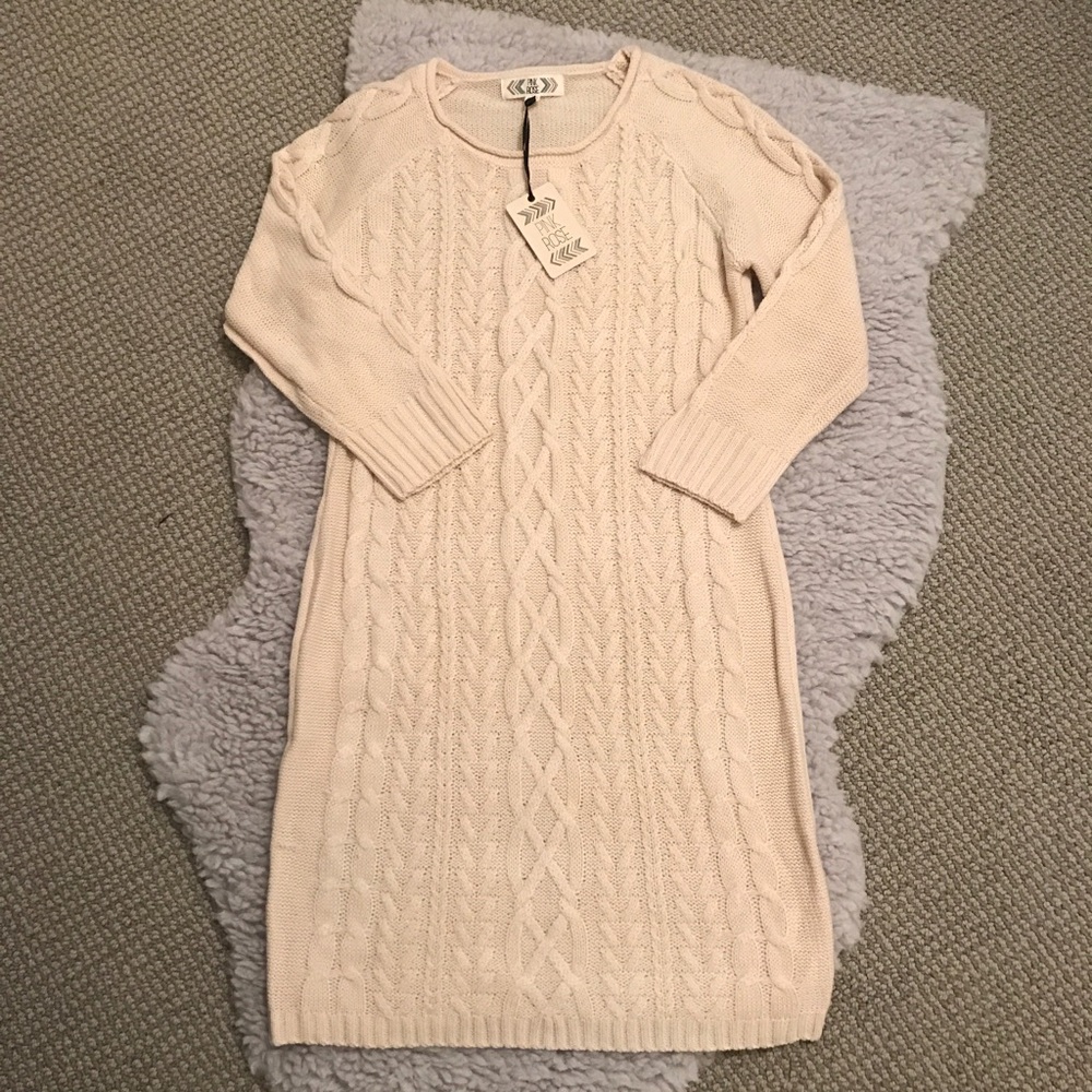 COPY - BRAND NEW Pink Rose - Cream / Ivory Sweater Dress